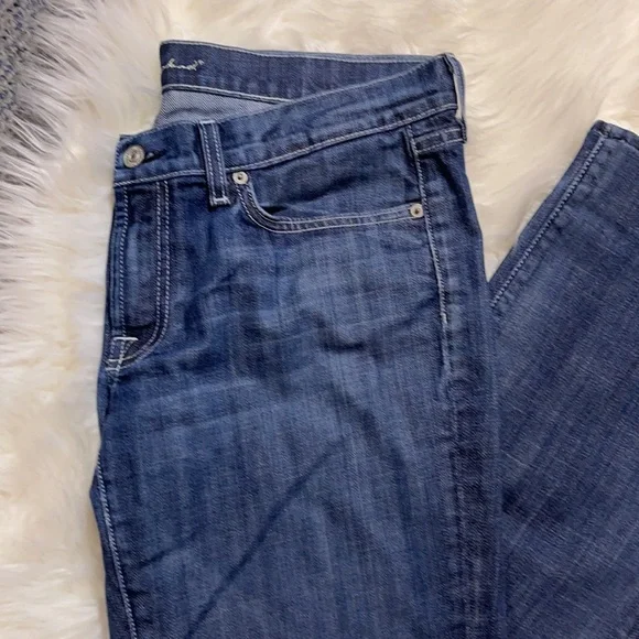 7 For All Mankind 7Fam Low Rise Boot Cut Medium Wash Blue Jeans Size 32 - Picture 5 of 16
